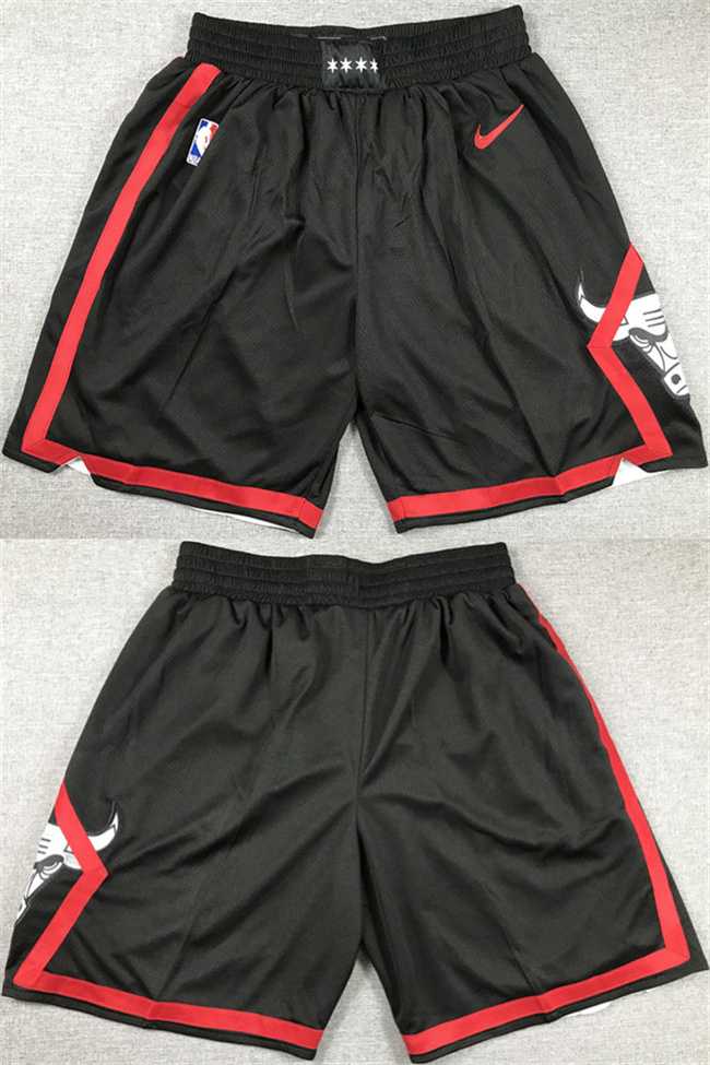 Mens Chicago Bulls Black Shorts (Run Small)->->NBA Jersey